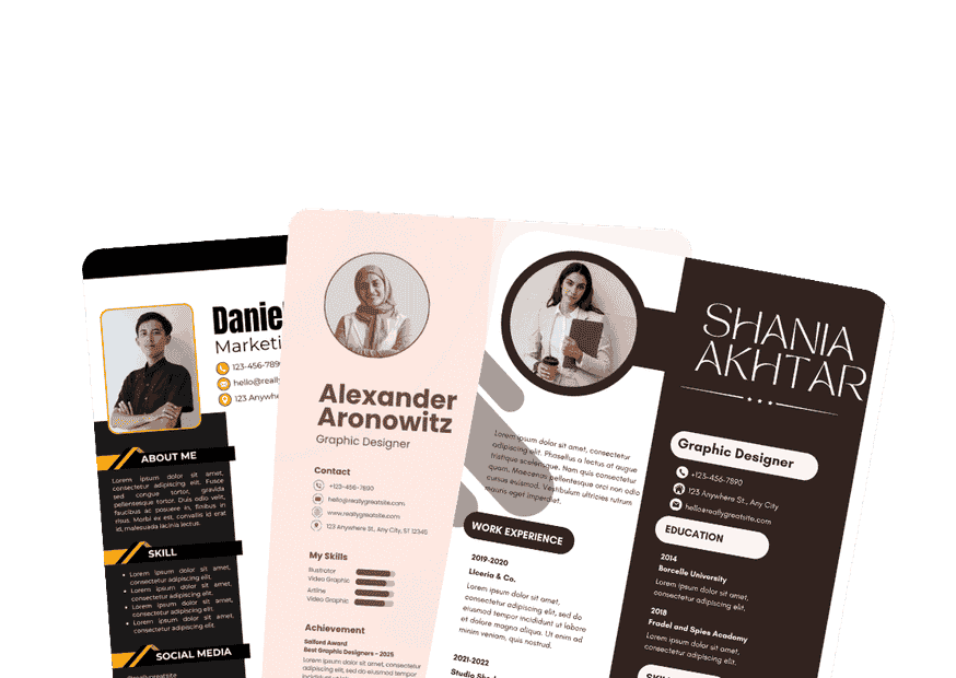 Resume template stack preview